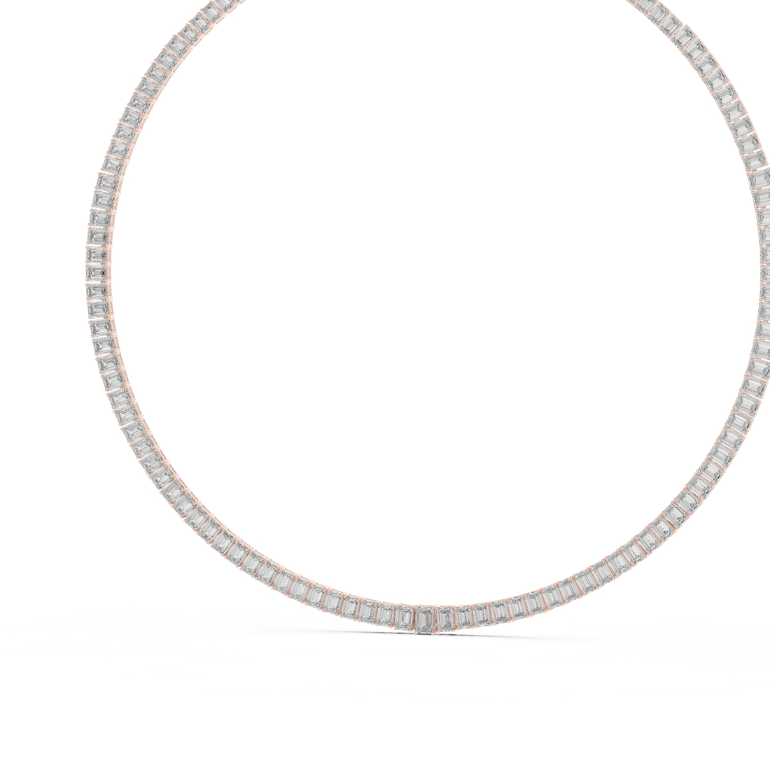 Minimalist Diamond Tennis Necklace in White Gold Fine Jewelry for Wedding and Party Wear
