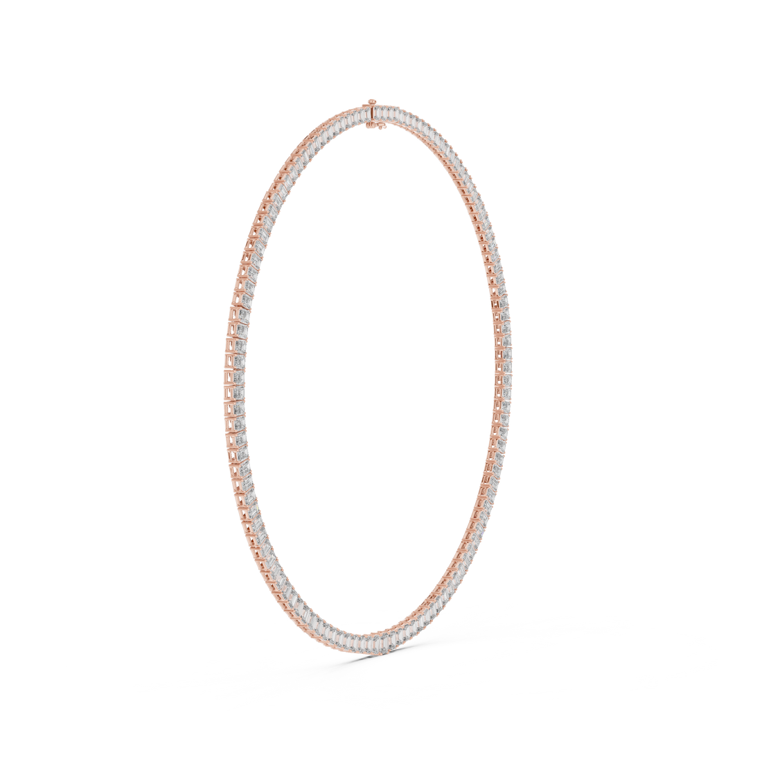 Minimalist Diamond Tennis Necklace in White Gold Fine Jewelry for Wedding and Party Wear