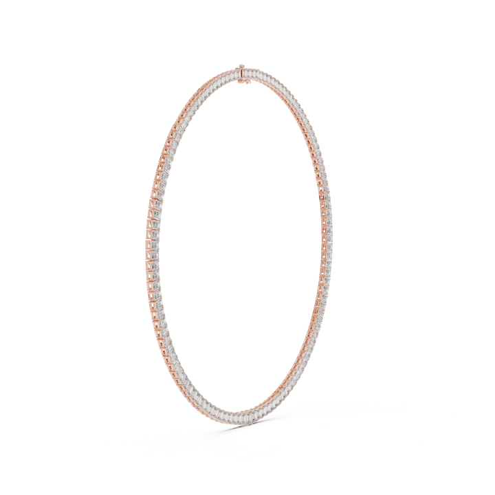Minimalist Diamond Tennis Necklace in White Gold Fine Jewelry for Wedding and Party Wear