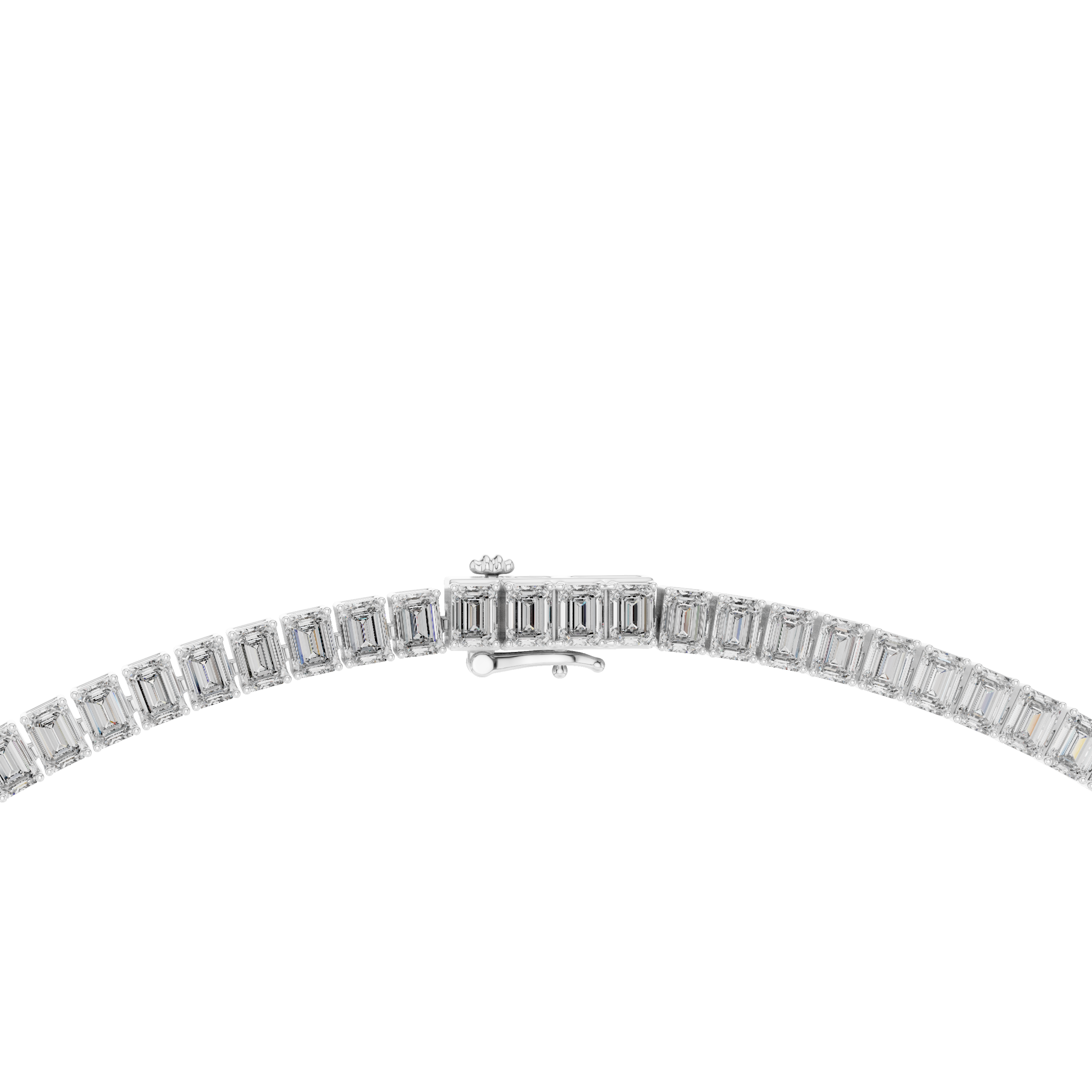Minimalist Diamond Tennis Necklace in White Gold Fine Jewelry for Wedding and Party Wear