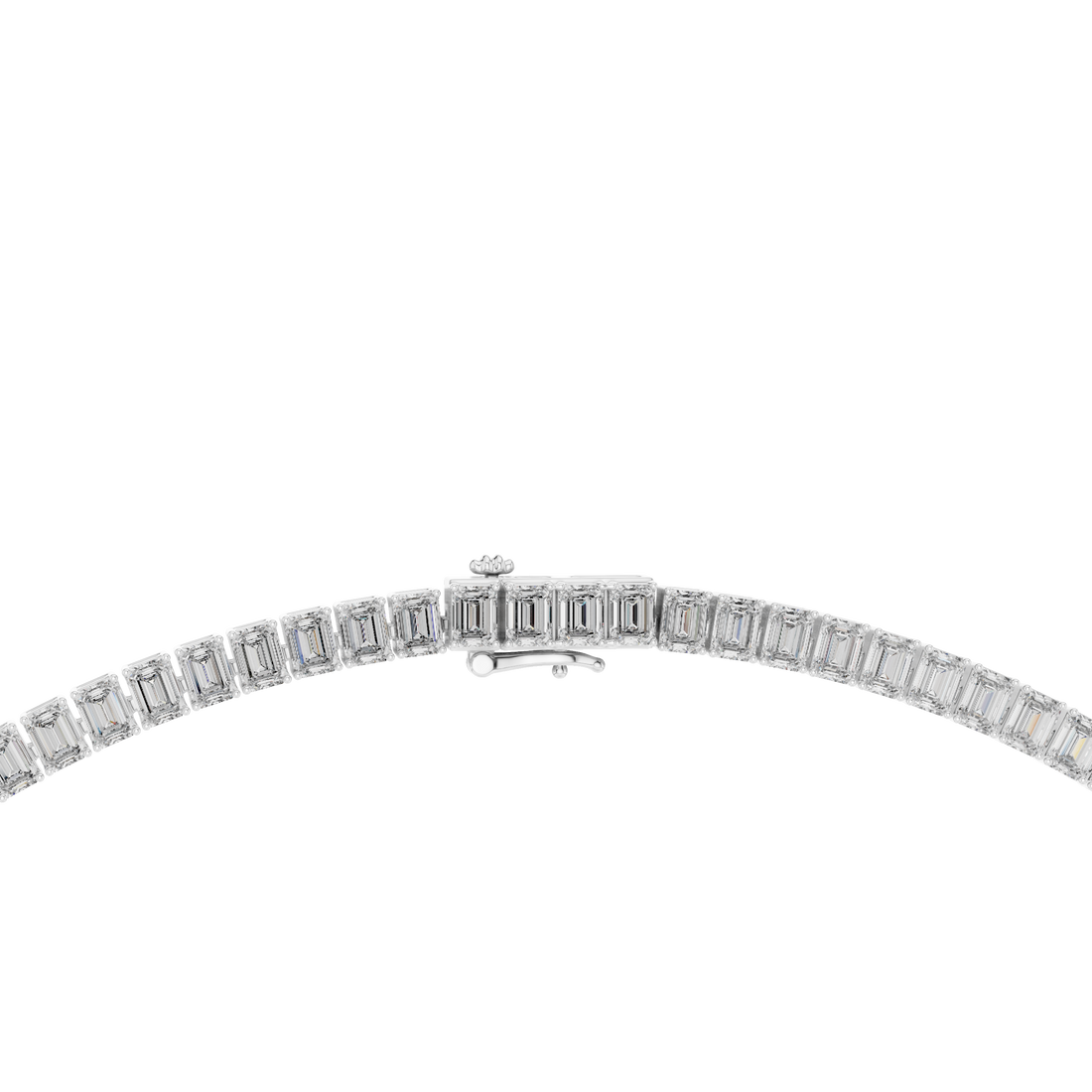 Minimalist Diamond Tennis Necklace in White Gold Fine Jewelry for Wedding and Party Wear