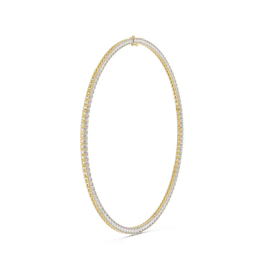 Minimalist Diamond Tennis Necklace in White Gold Fine Jewelry for Wedding and Party Wear