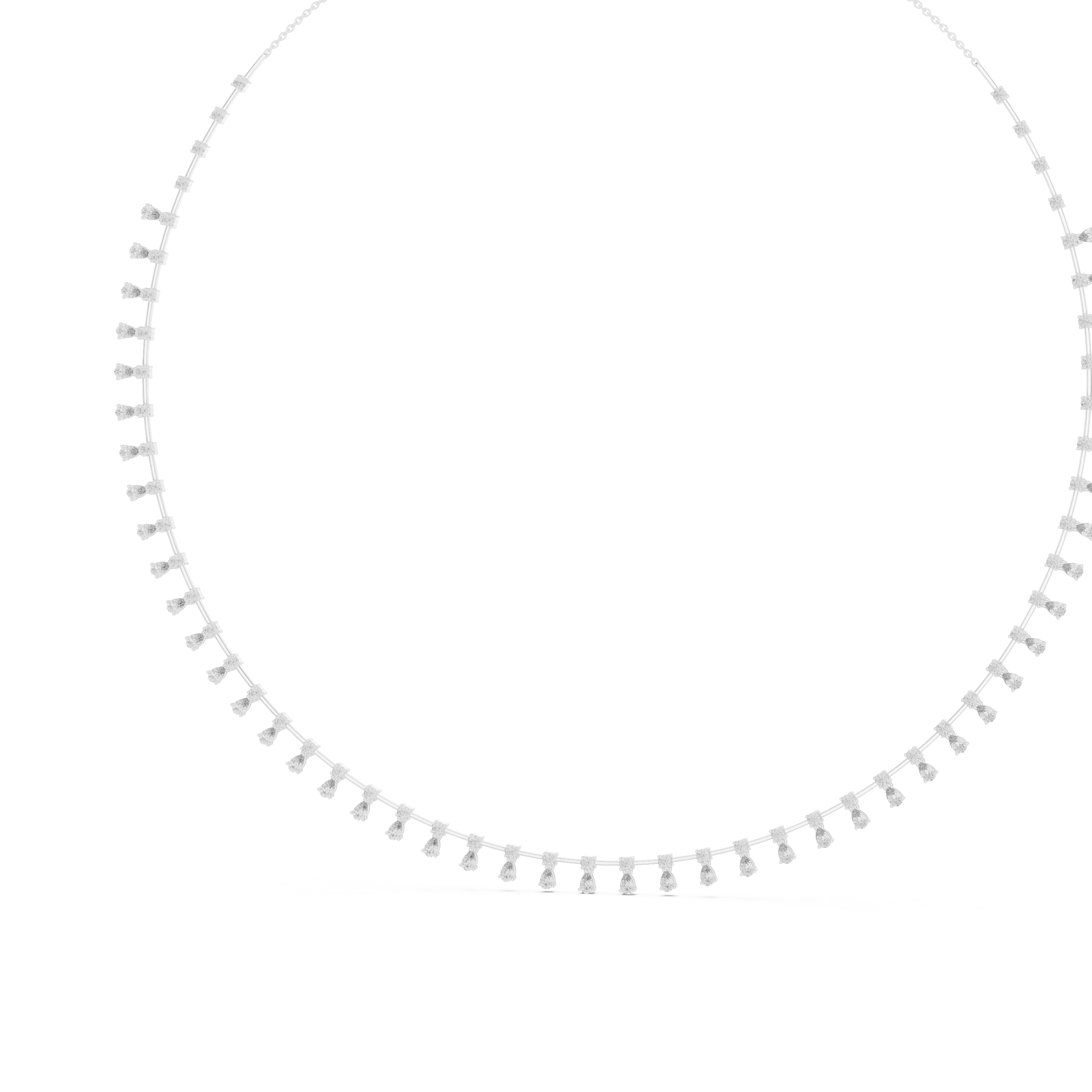 Stylish Rose Gold Diamond Statement Necklace with Delicate Fringe Drop Details