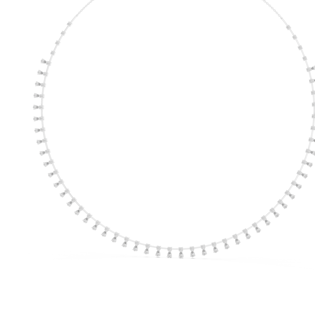 Stylish Rose Gold Diamond Statement Necklace with Delicate Fringe Drop Details