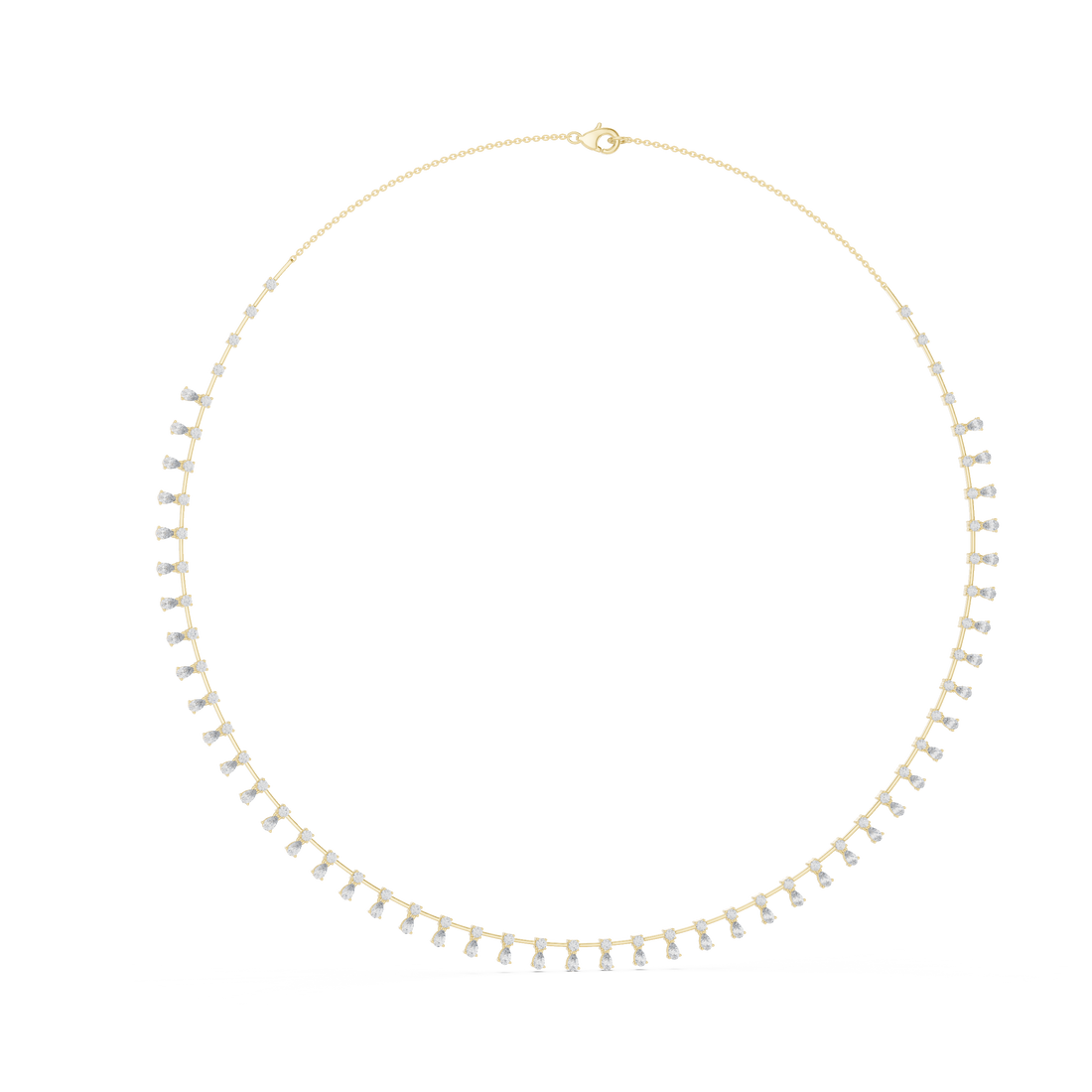 Stylish Rose Gold Diamond Statement Necklace with Delicate Fringe Drop Details