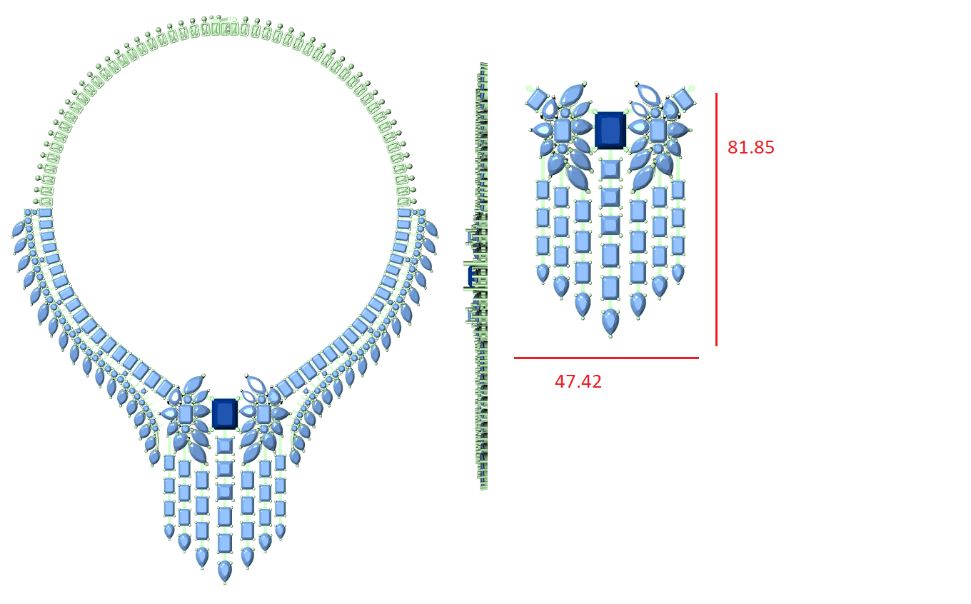 Women’s Sapphire Blue Statement Necklace with Diamond Tassel Detailing Fine Jewelry