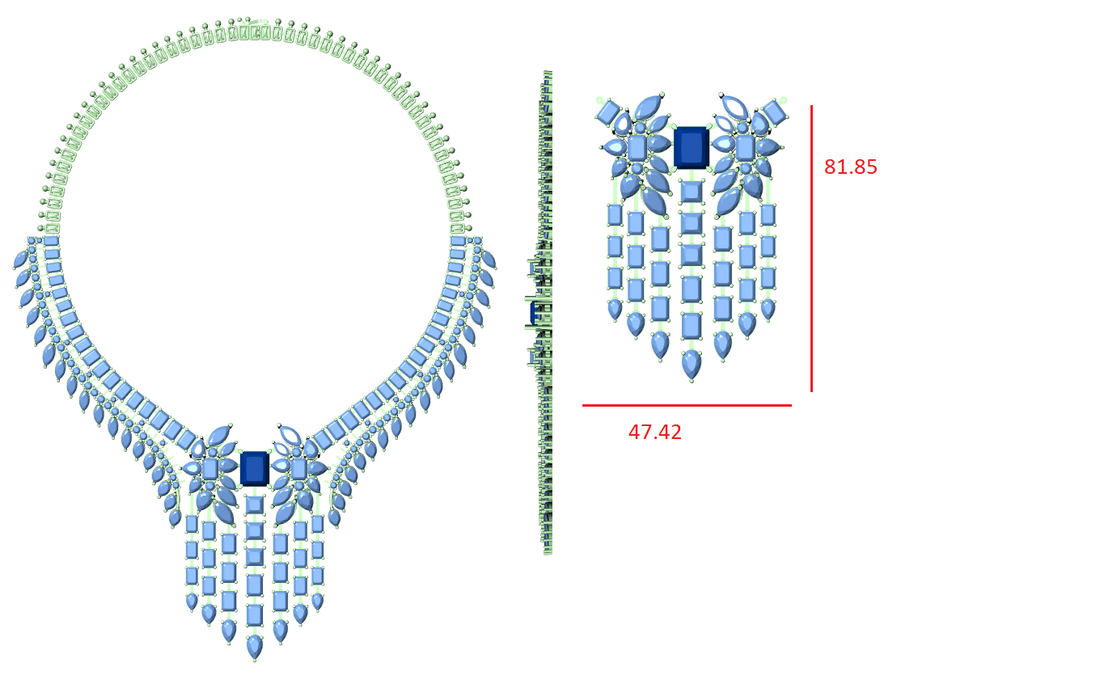 Women’s Sapphire Blue Statement Necklace with Diamond Tassel Detailing Fine Jewelry
