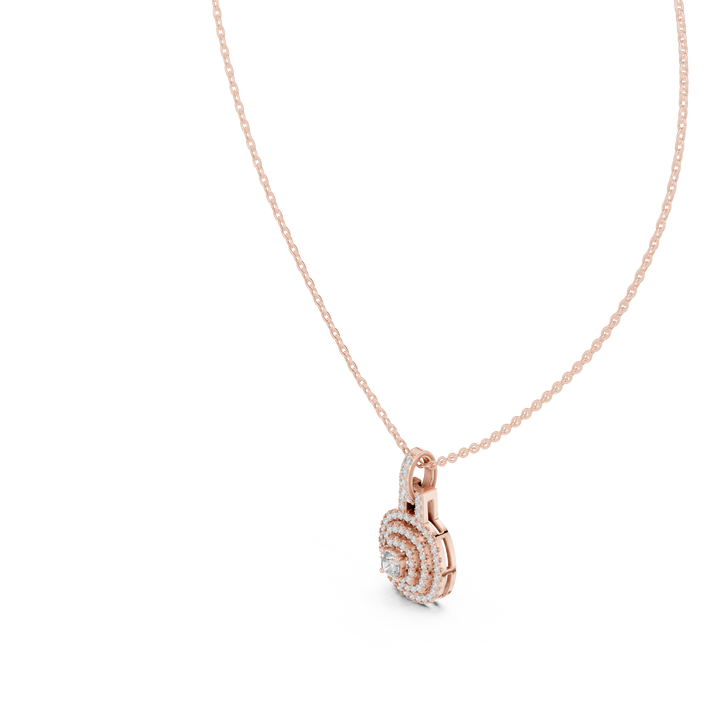Multiple Halo Cushion Diamond Jewelry Pendant Gift for Women