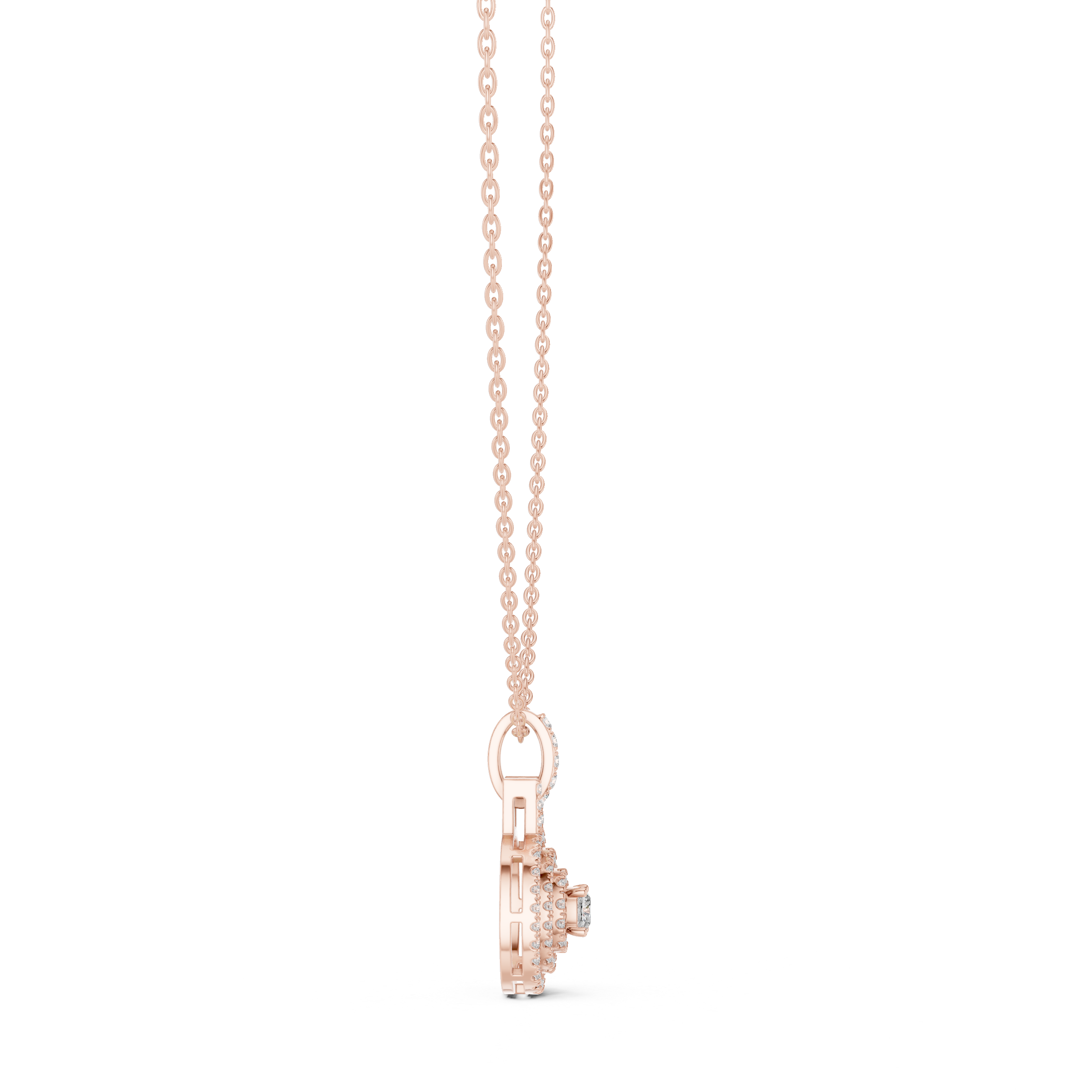 Multiple Halo Cushion Diamond Jewelry Pendant Gift for Women