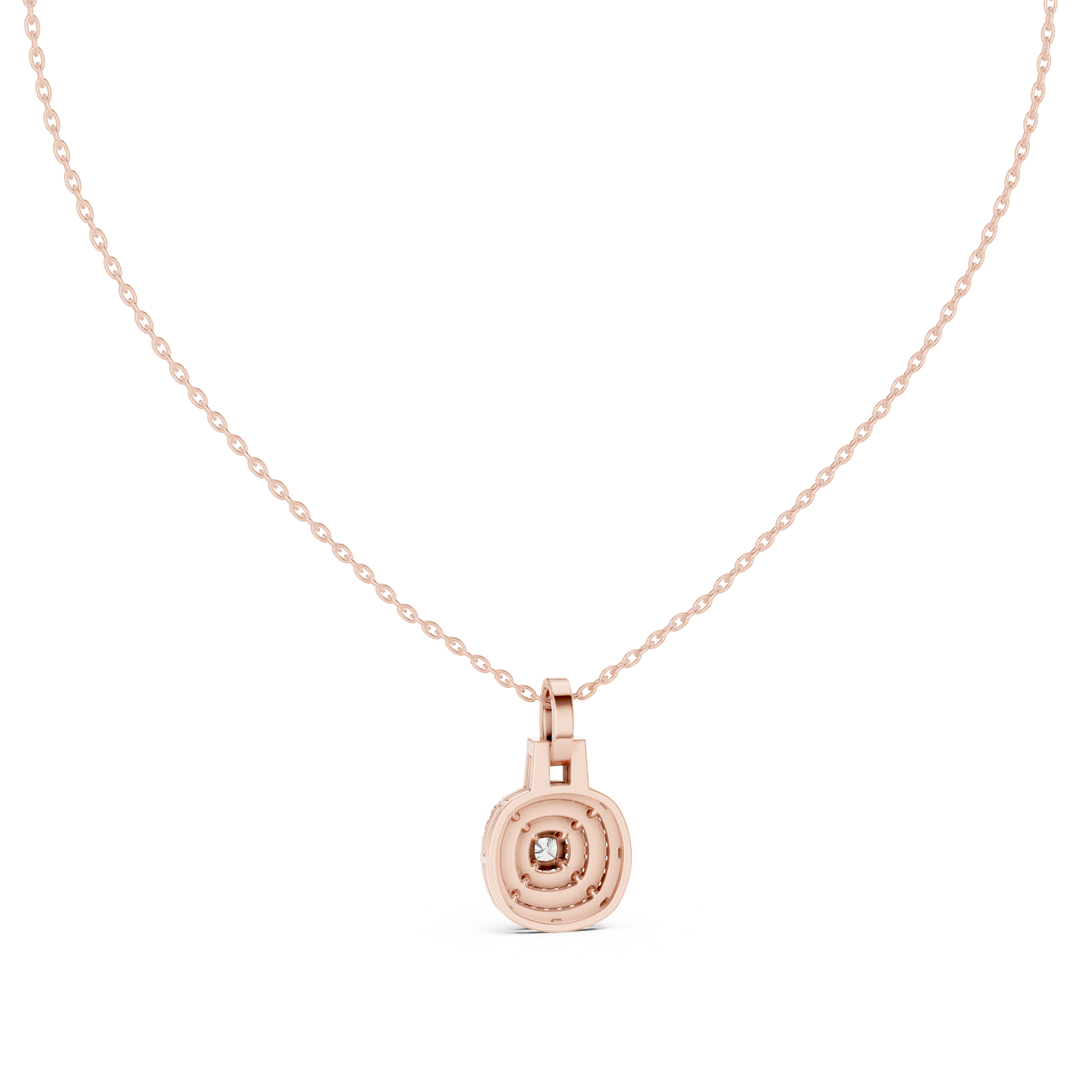 Multiple Halo Cushion Diamond Jewelry Pendant Gift for Women