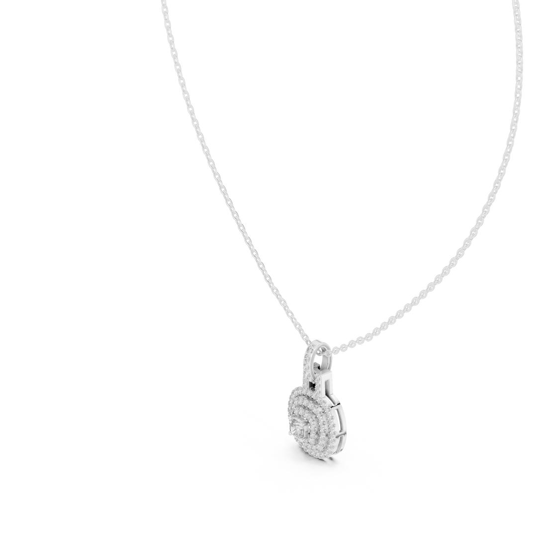 Multiple Halo Cushion Diamond Jewelry Pendant Gift for Women