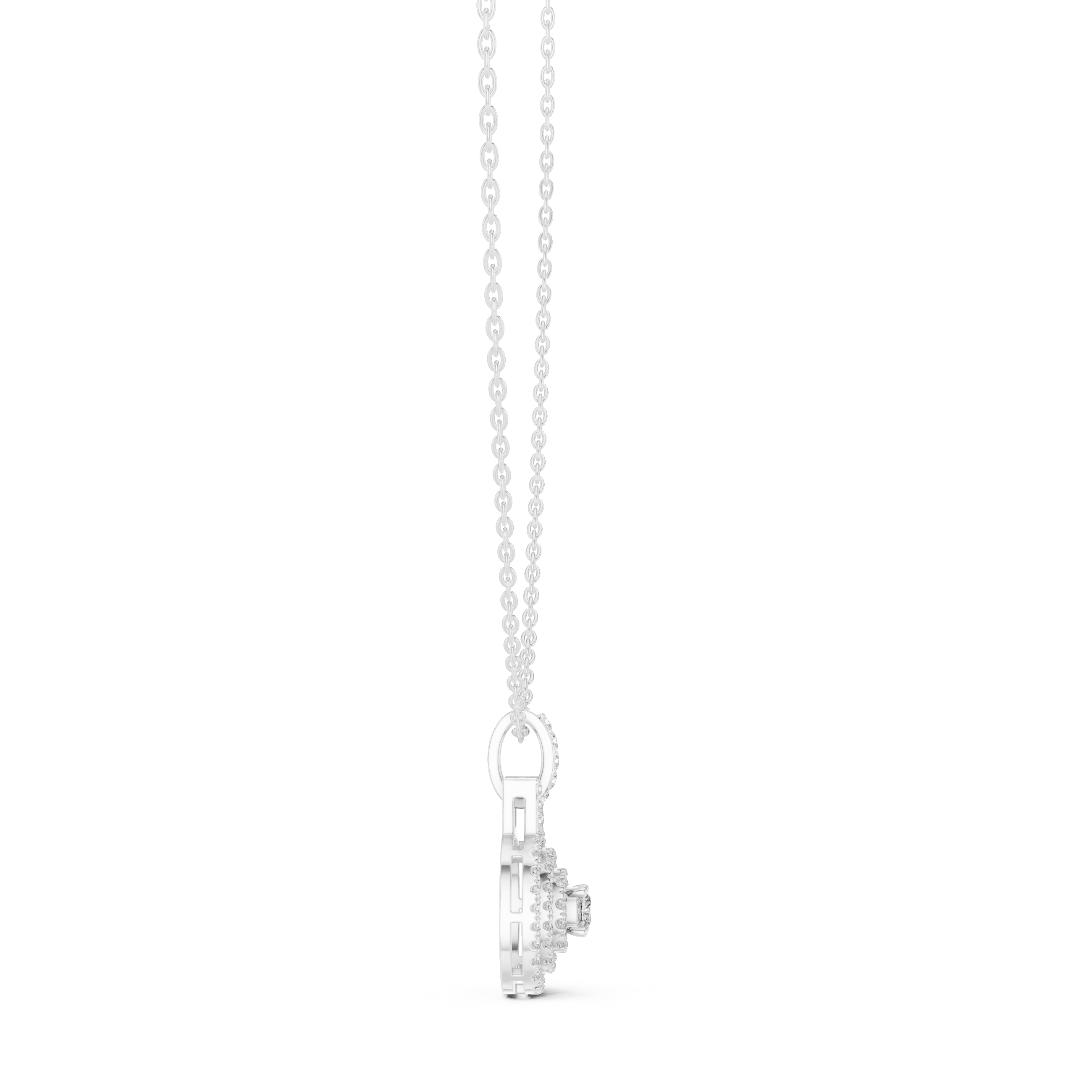 Multiple Halo Cushion Diamond Jewelry Pendant Gift for Women