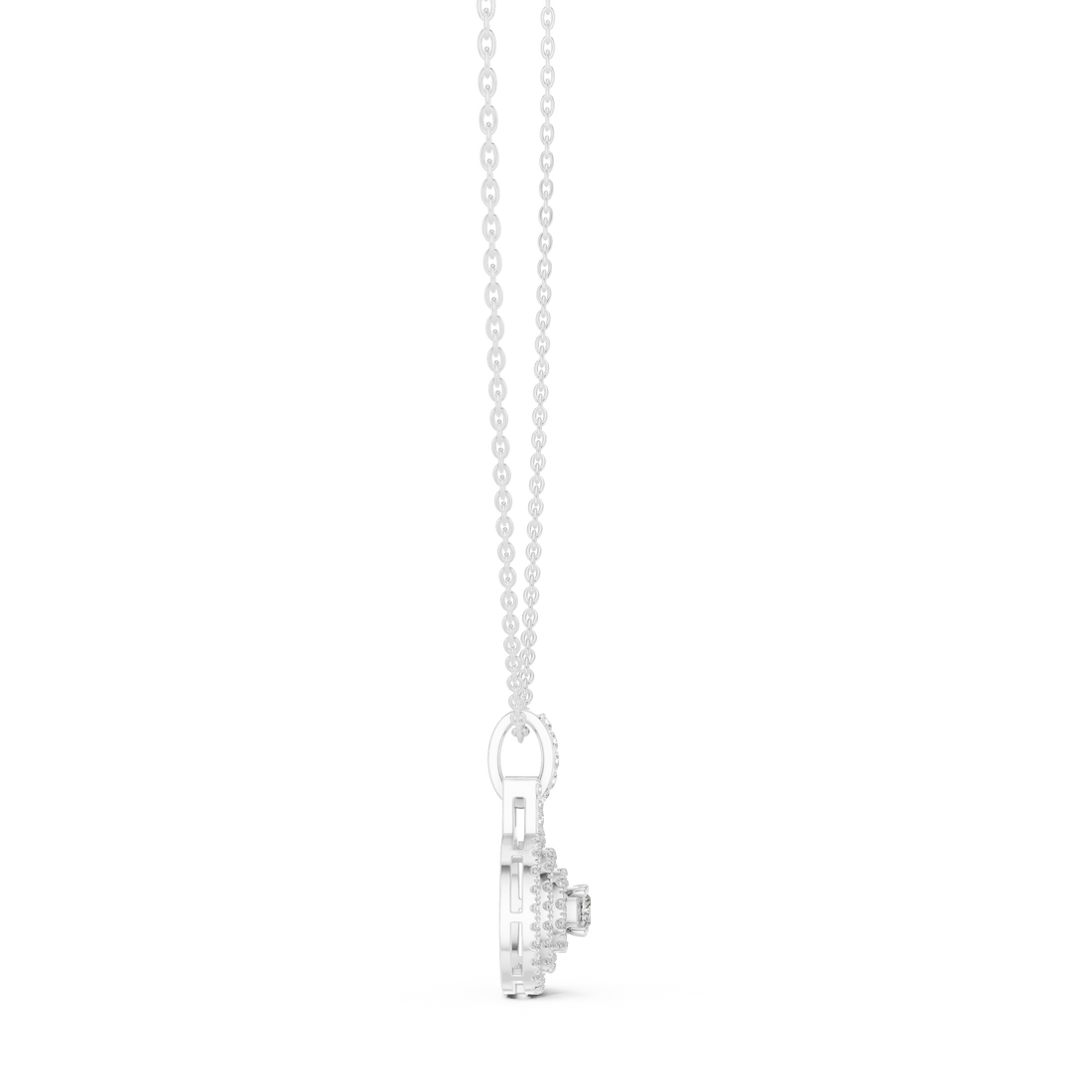 Multiple Halo Cushion Diamond Jewelry Pendant Gift for Women