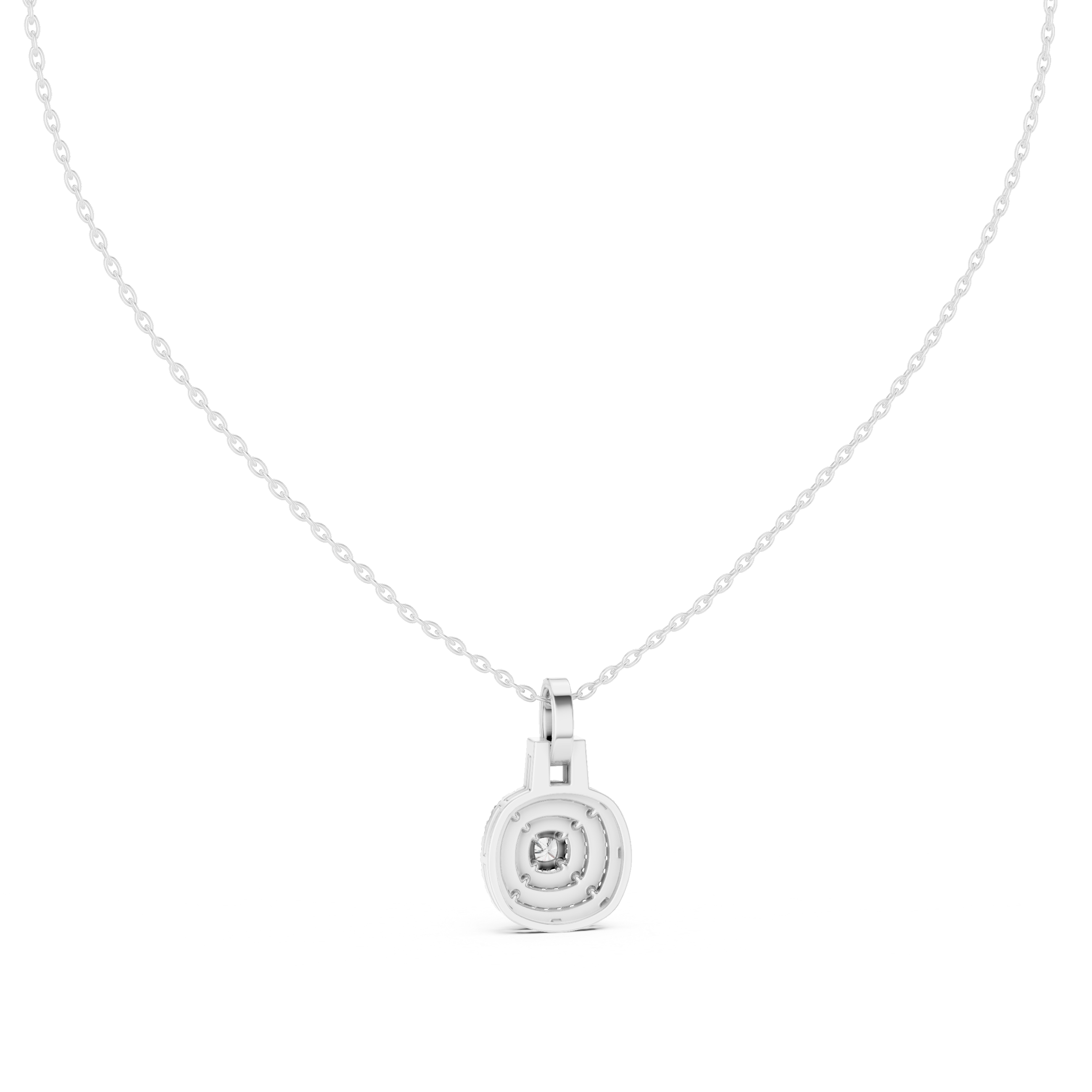 Multiple Halo Cushion Diamond Jewelry Pendant Gift for Women