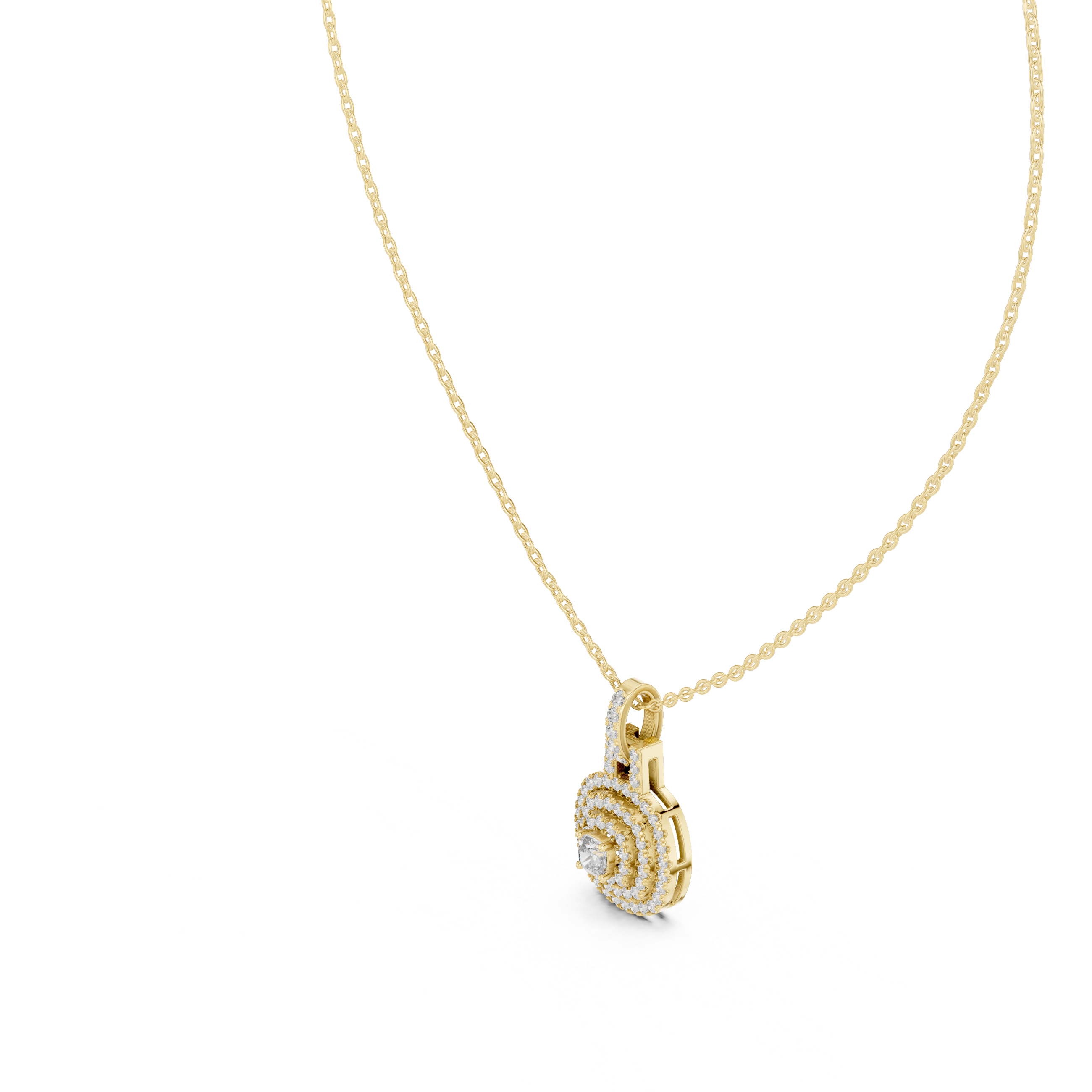 Multiple Halo Cushion Diamond Jewelry Pendant Gift for Women