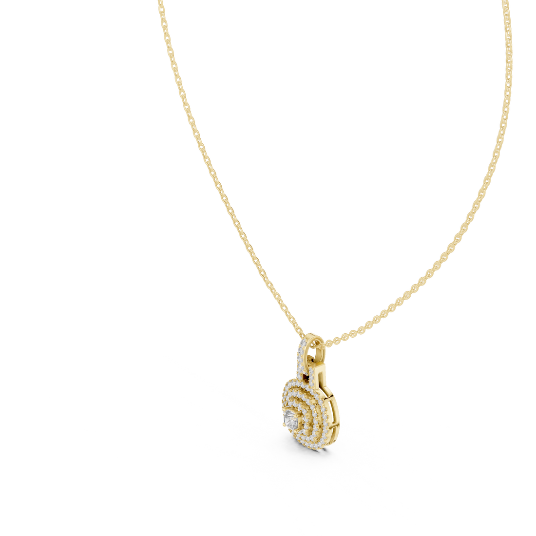 Multiple Halo Cushion Diamond Jewelry Pendant Gift for Women