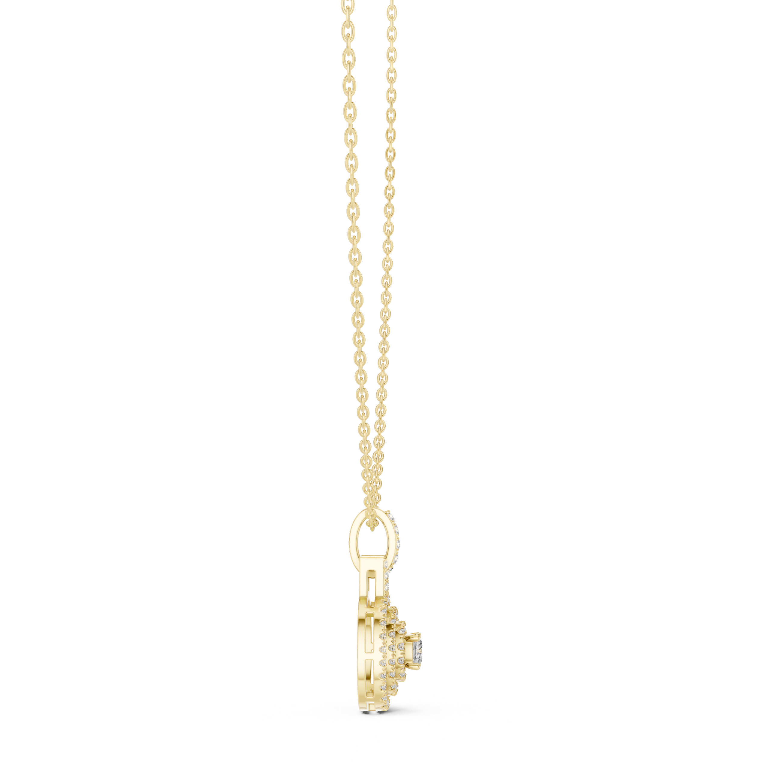 Multiple Halo Cushion Diamond Jewelry Pendant Gift for Women