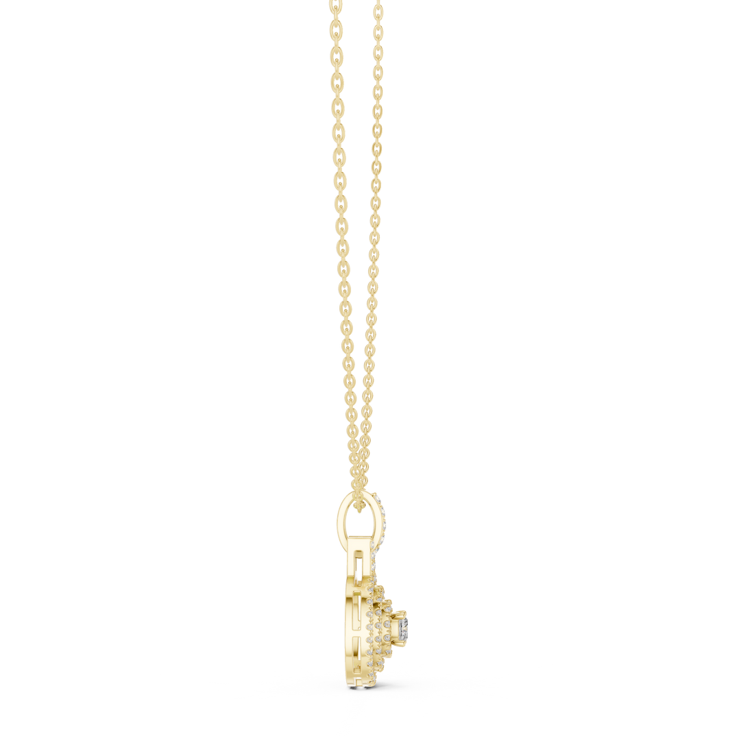 Multiple Halo Cushion Diamond Jewelry Pendant Gift for Women