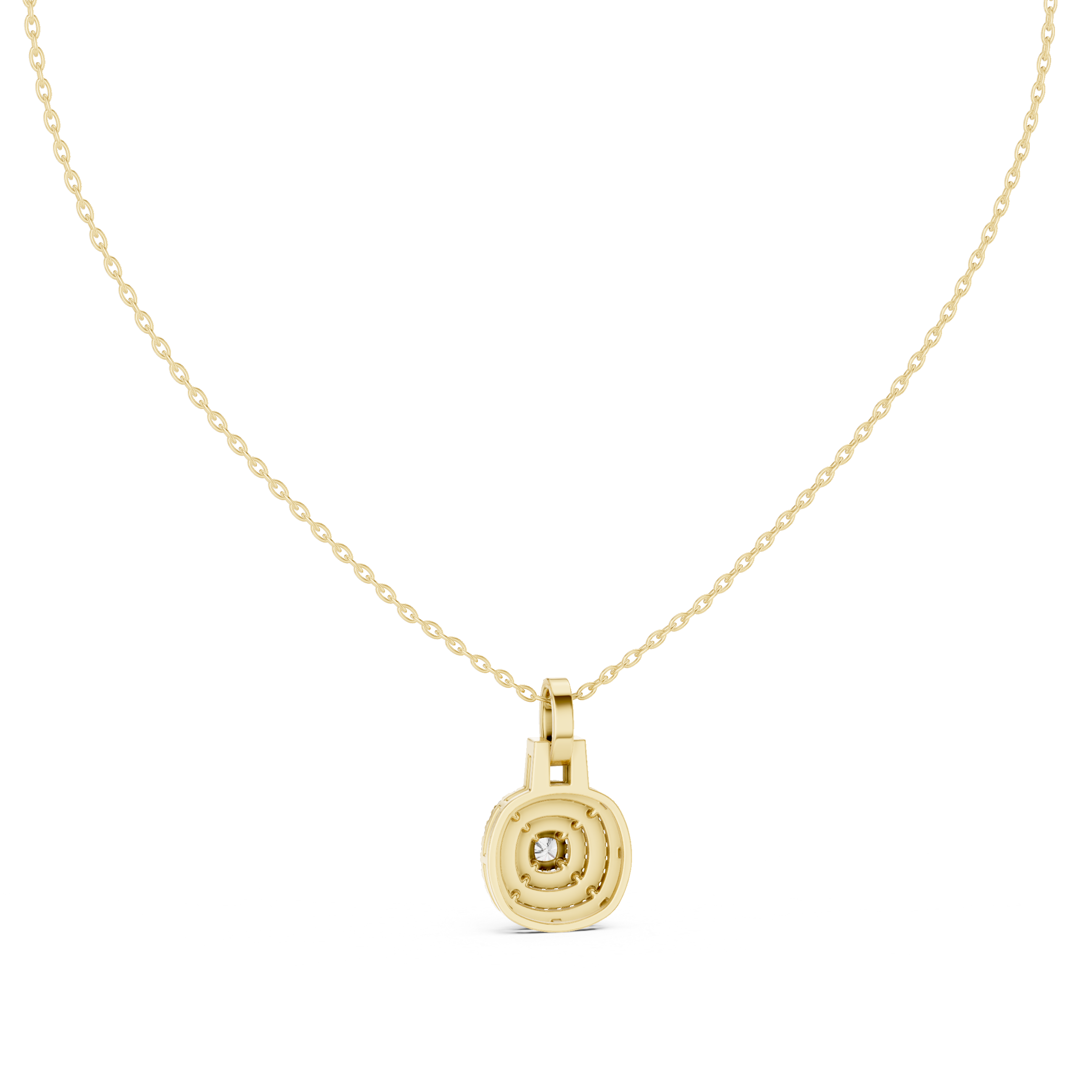 Multiple Halo Cushion Diamond Jewelry Pendant Gift for Women