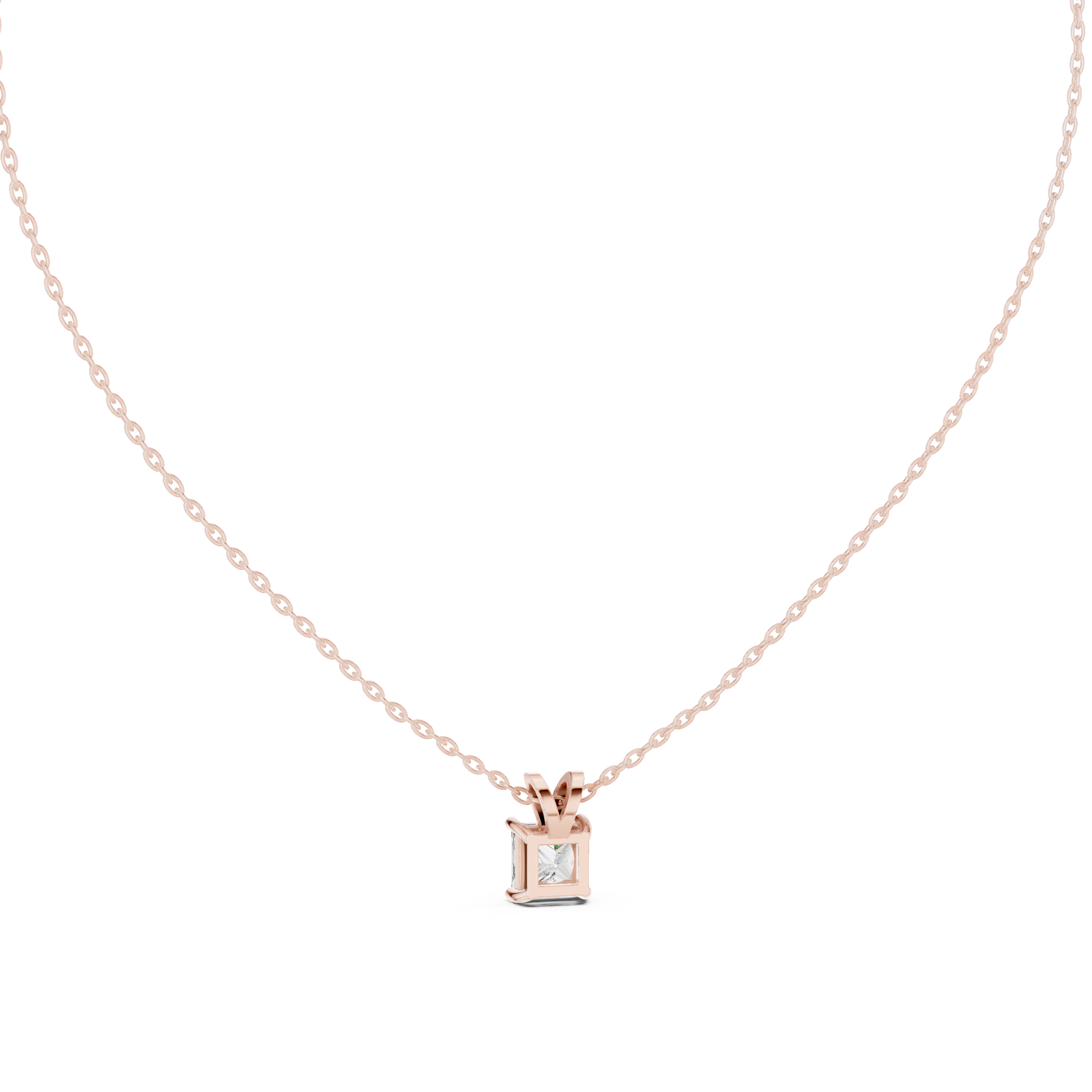 Minimalist Princess Cut Diamond Pendant Necklace | Elegant Fine Jewelry Gift