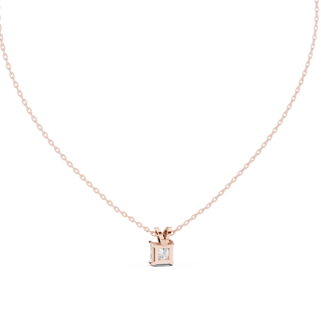 Minimalist Princess Cut Diamond Pendant Necklace | Elegant Fine Jewelry Gift