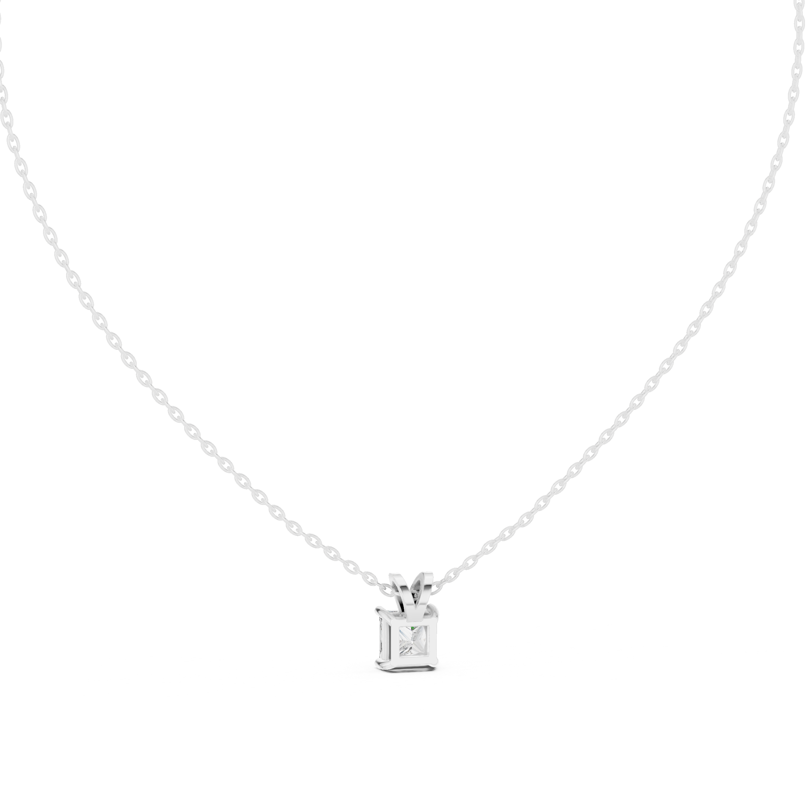 Minimalist Princess Cut Diamond Pendant Necklace | Elegant Fine Jewelry Gift