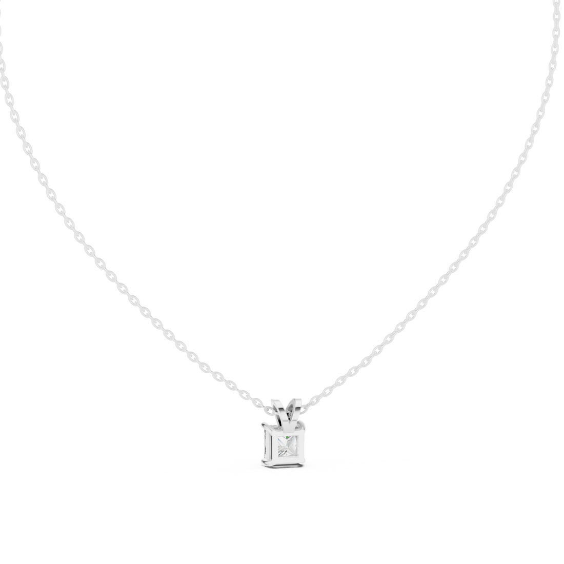 Minimalist Princess Cut Diamond Pendant Necklace | Elegant Fine Jewelry Gift
