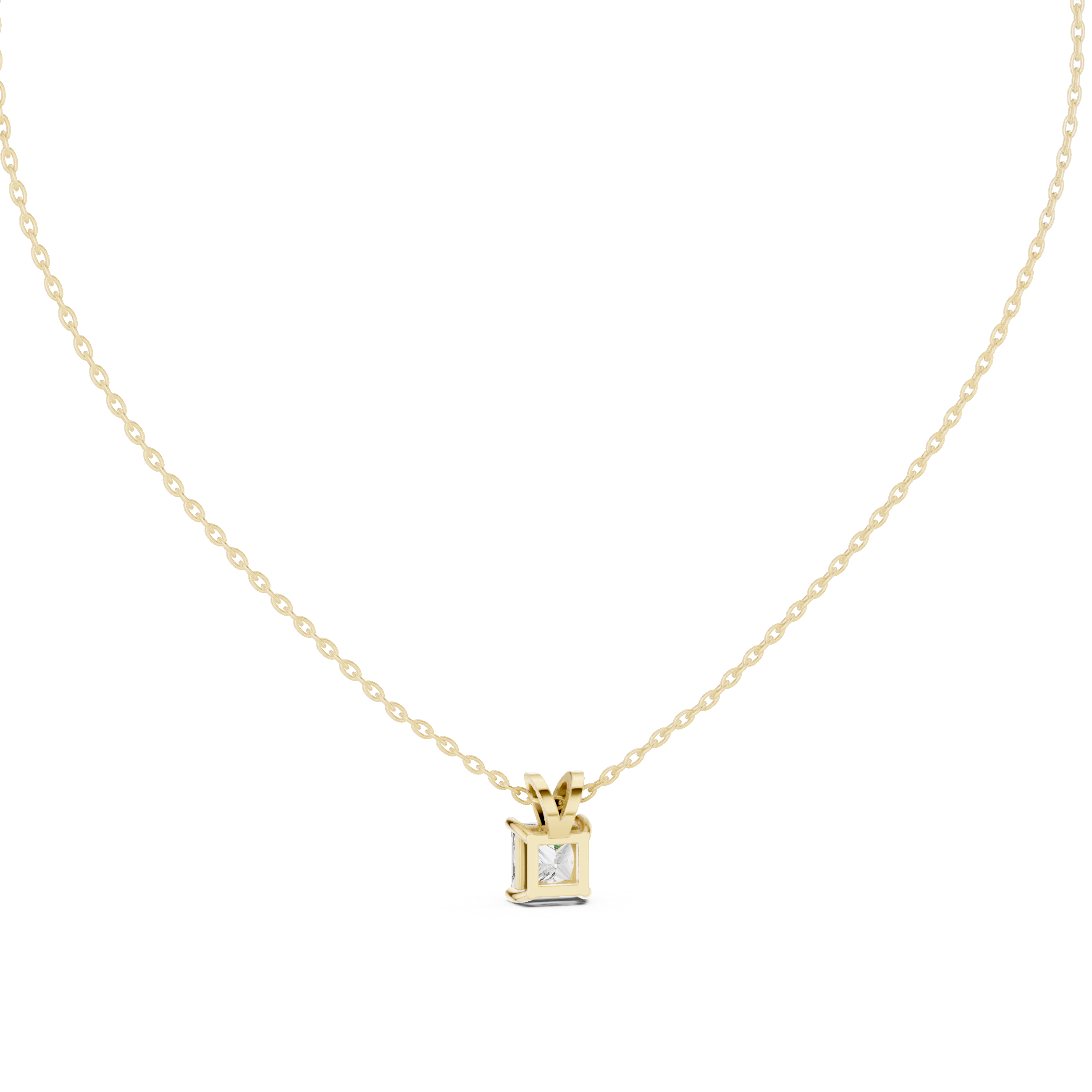 Minimalist Princess Cut Diamond Pendant Necklace | Elegant Fine Jewelry Gift