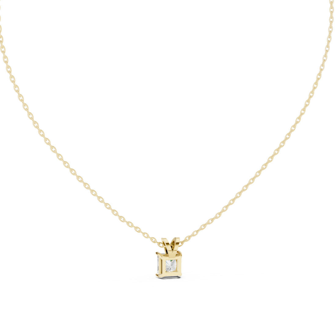 Minimalist Princess Cut Diamond Pendant Necklace | Elegant Fine Jewelry Gift