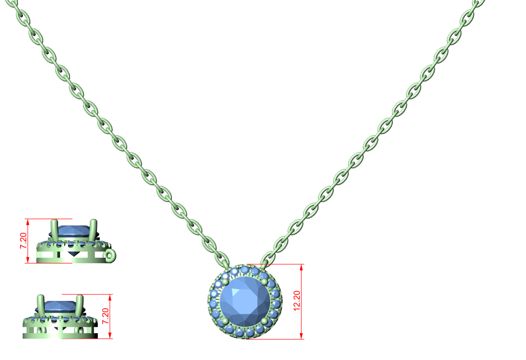 Daily Wear Chic Round Cut Halo Pendant Necklace