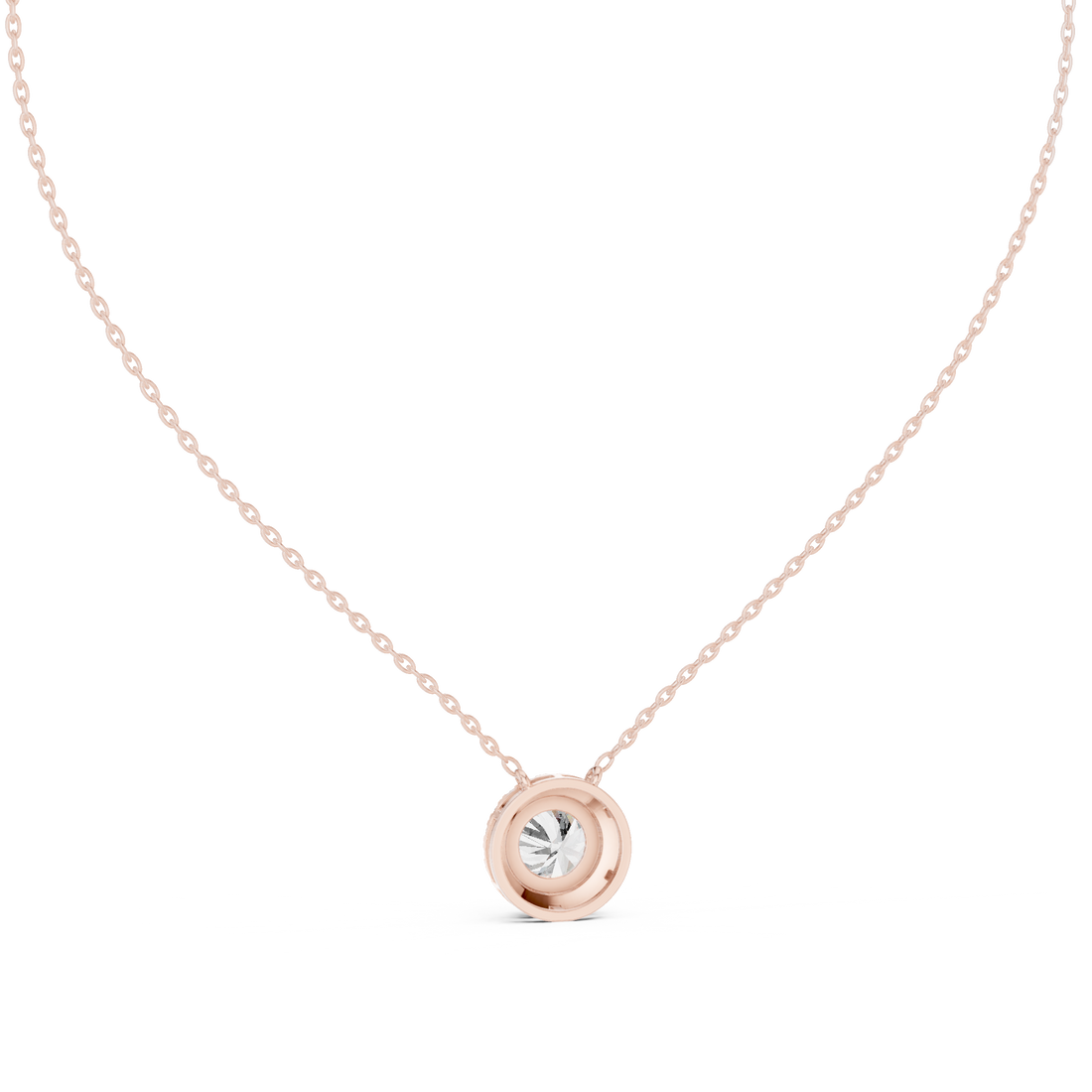 Daily Wear Chic Round Cut Halo Pendant Necklace