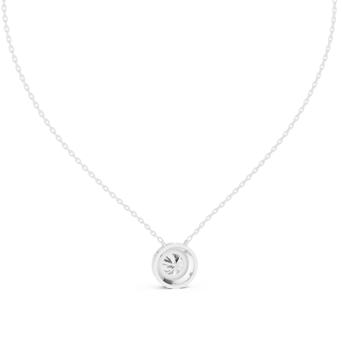 Daily Wear Chic Round Cut Halo Pendant Necklace