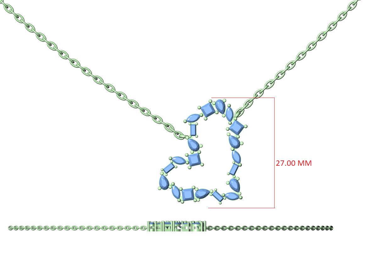 Unique Heart Style Different Diamond Pendant For Engagement
