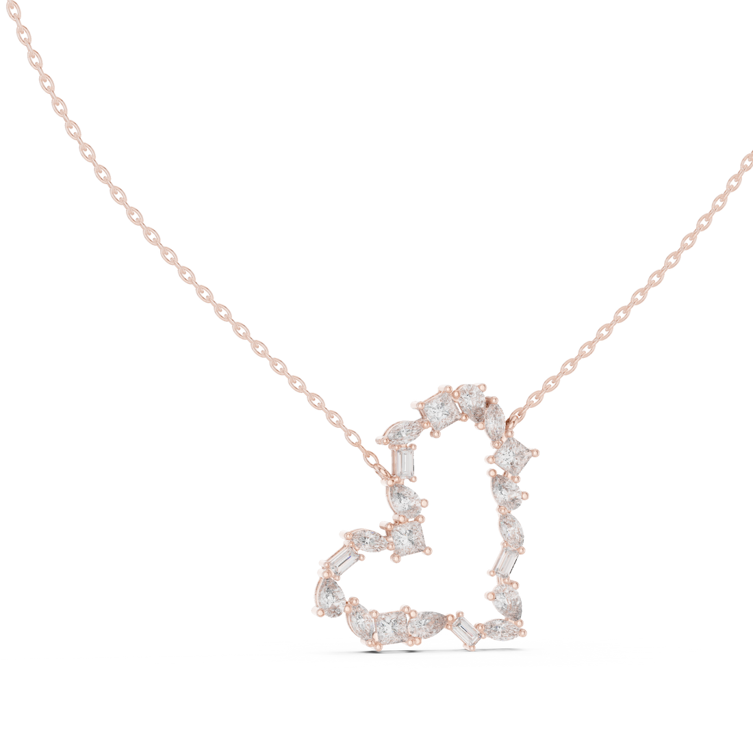 Unique Heart Style Different Diamond Pendant For Engagement
