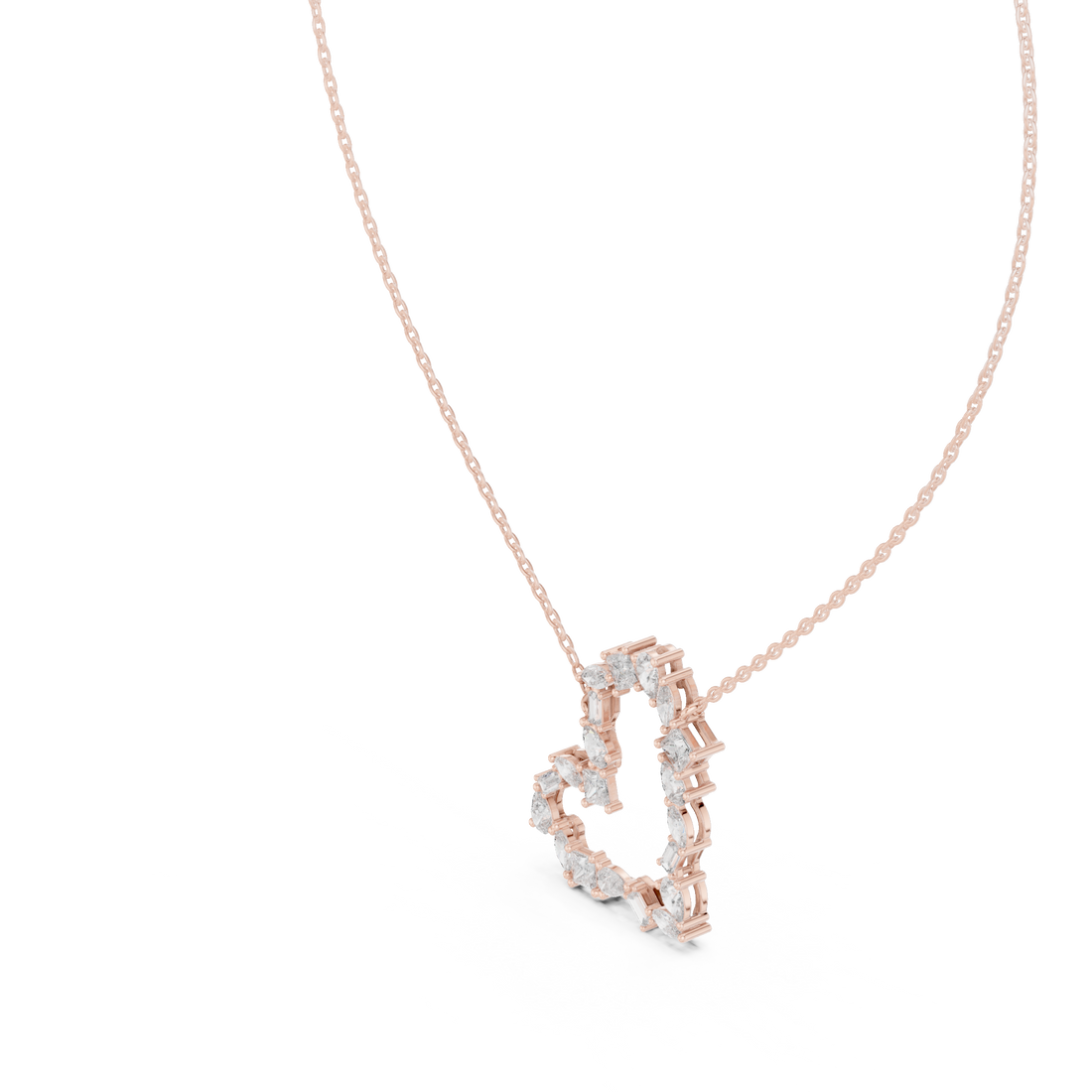 Unique Heart Style Different Diamond Pendant For Engagement