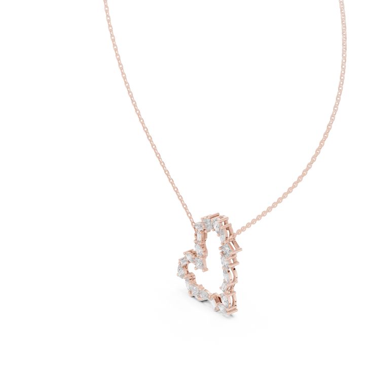 Unique Heart Style Different Diamond Pendant For Engagement