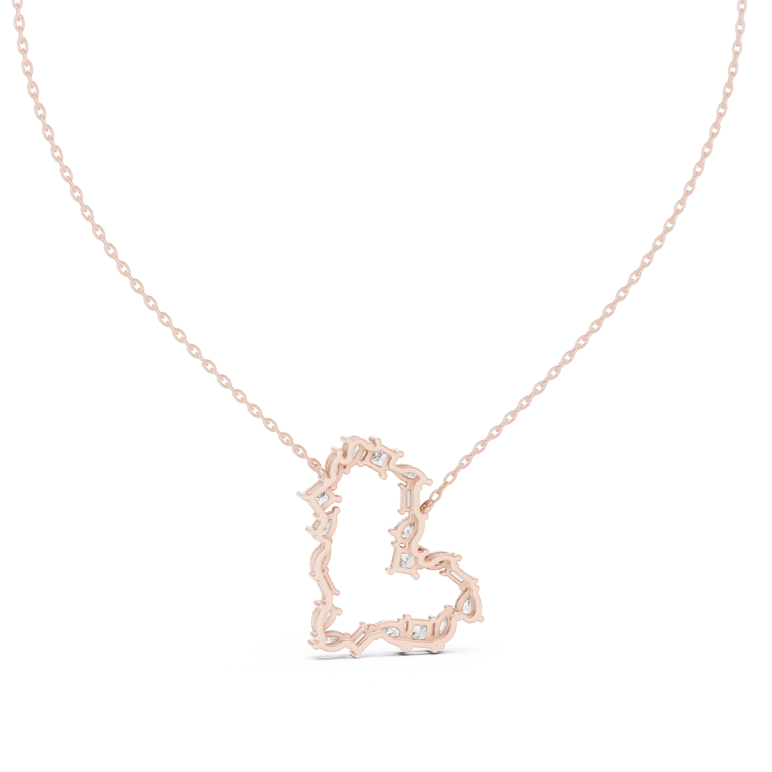 Unique Heart Style Different Diamond Pendant For Engagement