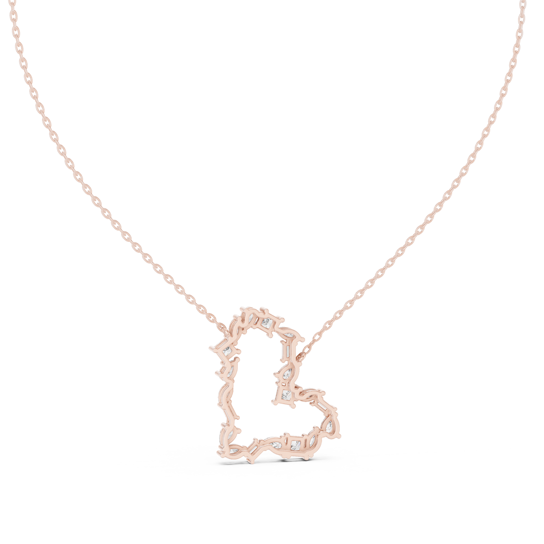 Unique Heart Style Different Diamond Pendant For Engagement