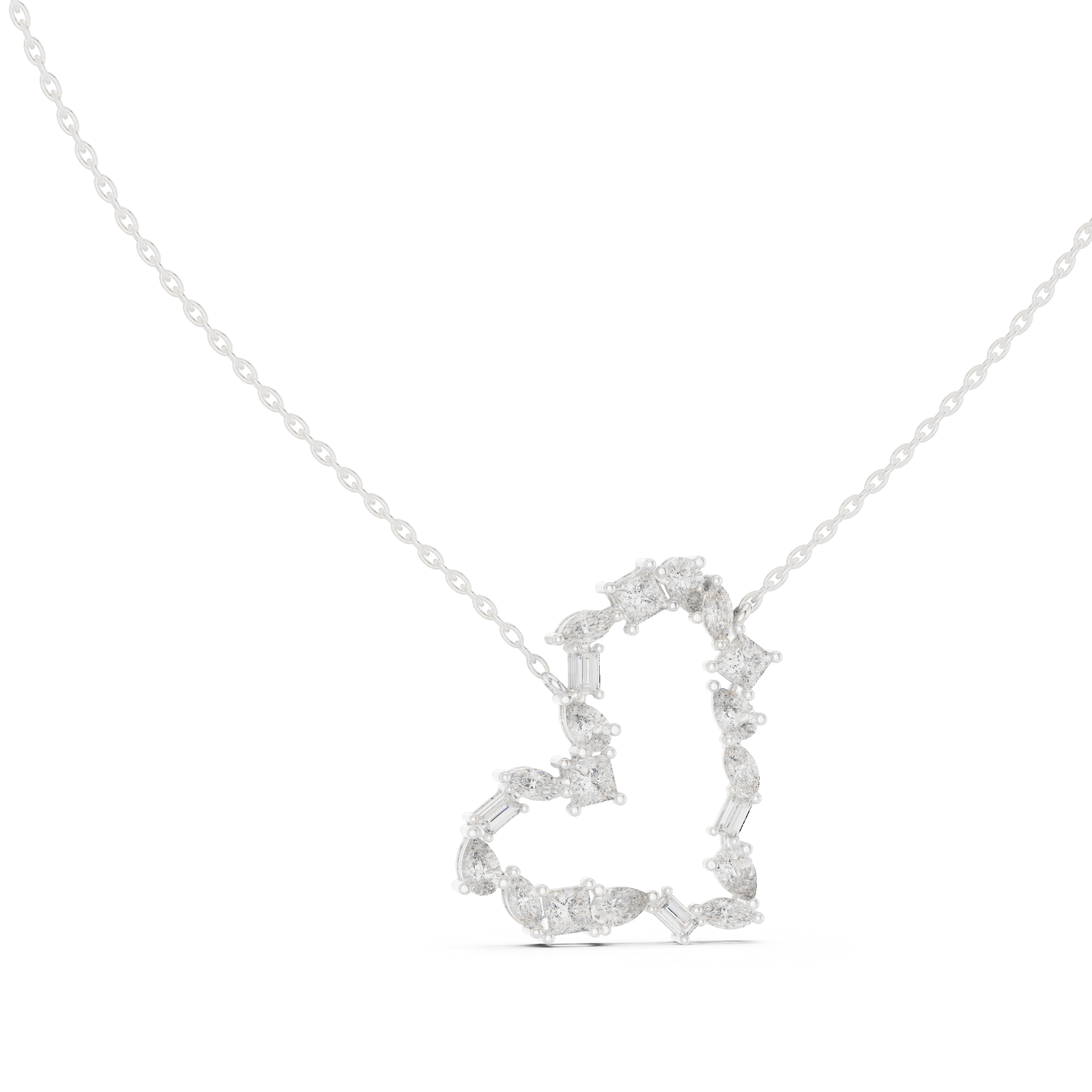 Unique Heart Style Different Diamond Pendant For Engagement