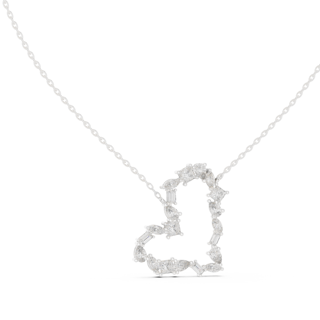 Unique Heart Style Different Diamond Pendant For Engagement