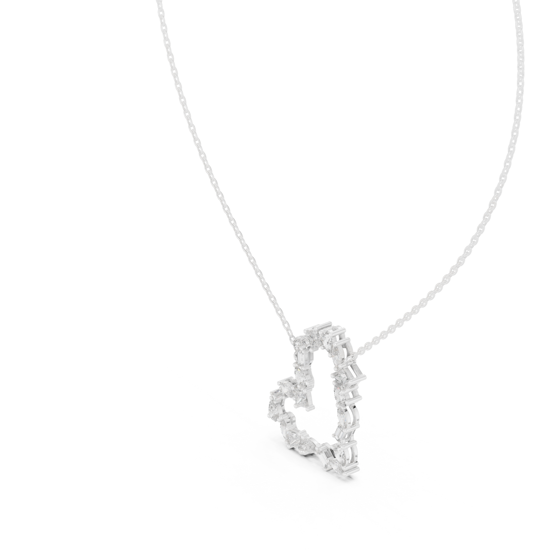 Unique Heart Style Different Diamond Pendant For Engagement