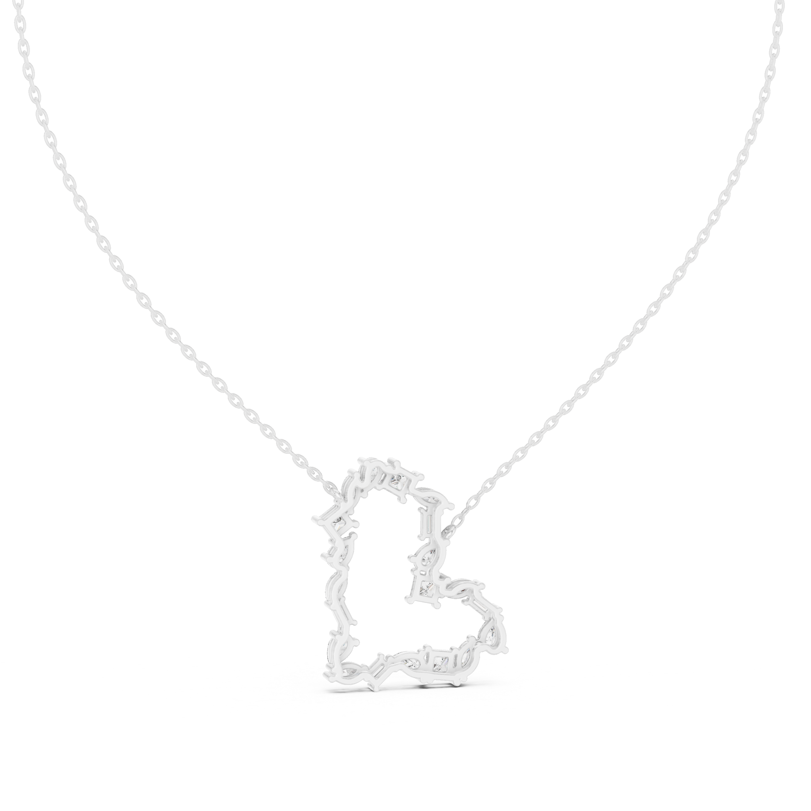 Unique Heart Style Different Diamond Pendant For Engagement