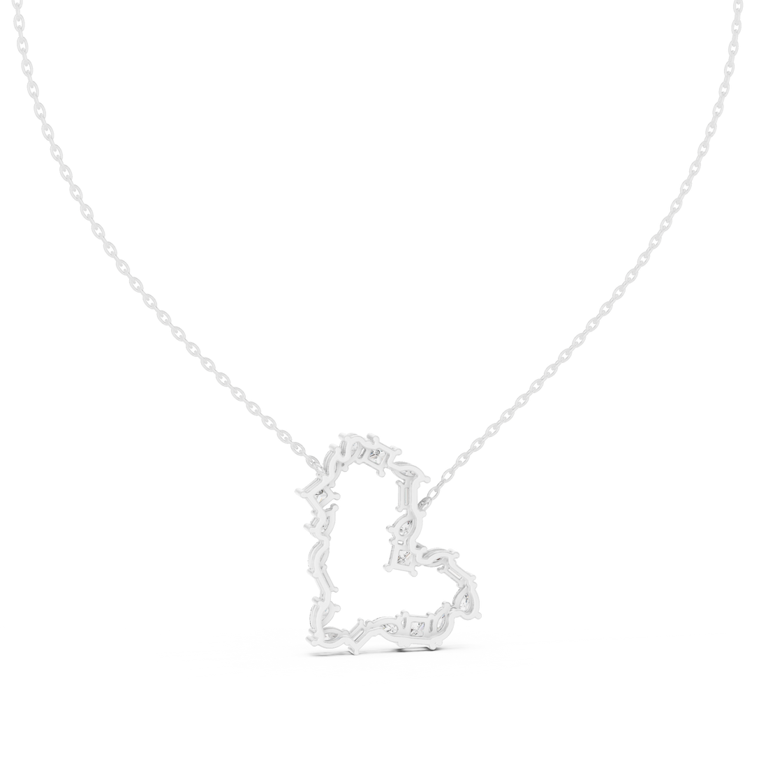 Unique Heart Style Different Diamond Pendant For Engagement