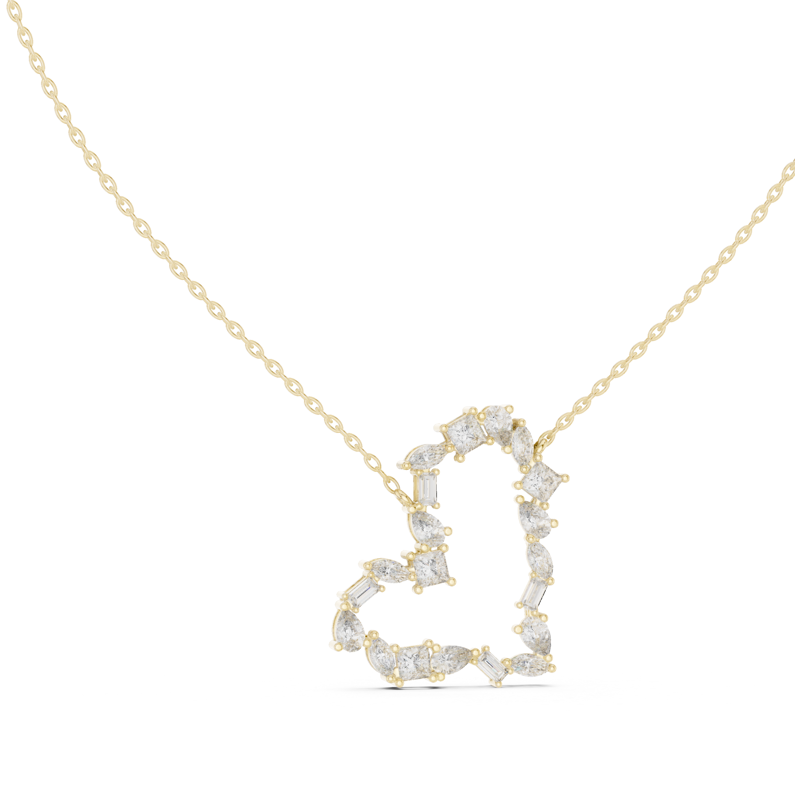Unique Heart Style Different Diamond Pendant For Engagement