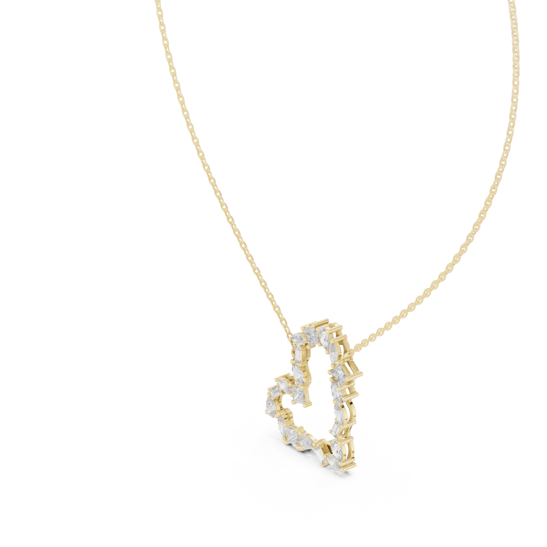 Unique Heart Style Different Diamond Pendant For Engagement