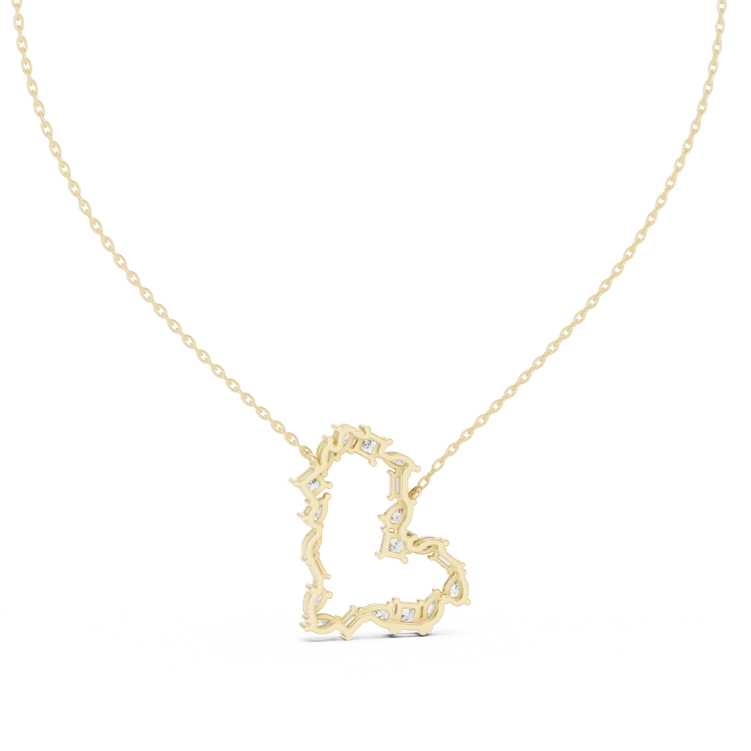 Unique Heart Style Different Diamond Pendant For Engagement