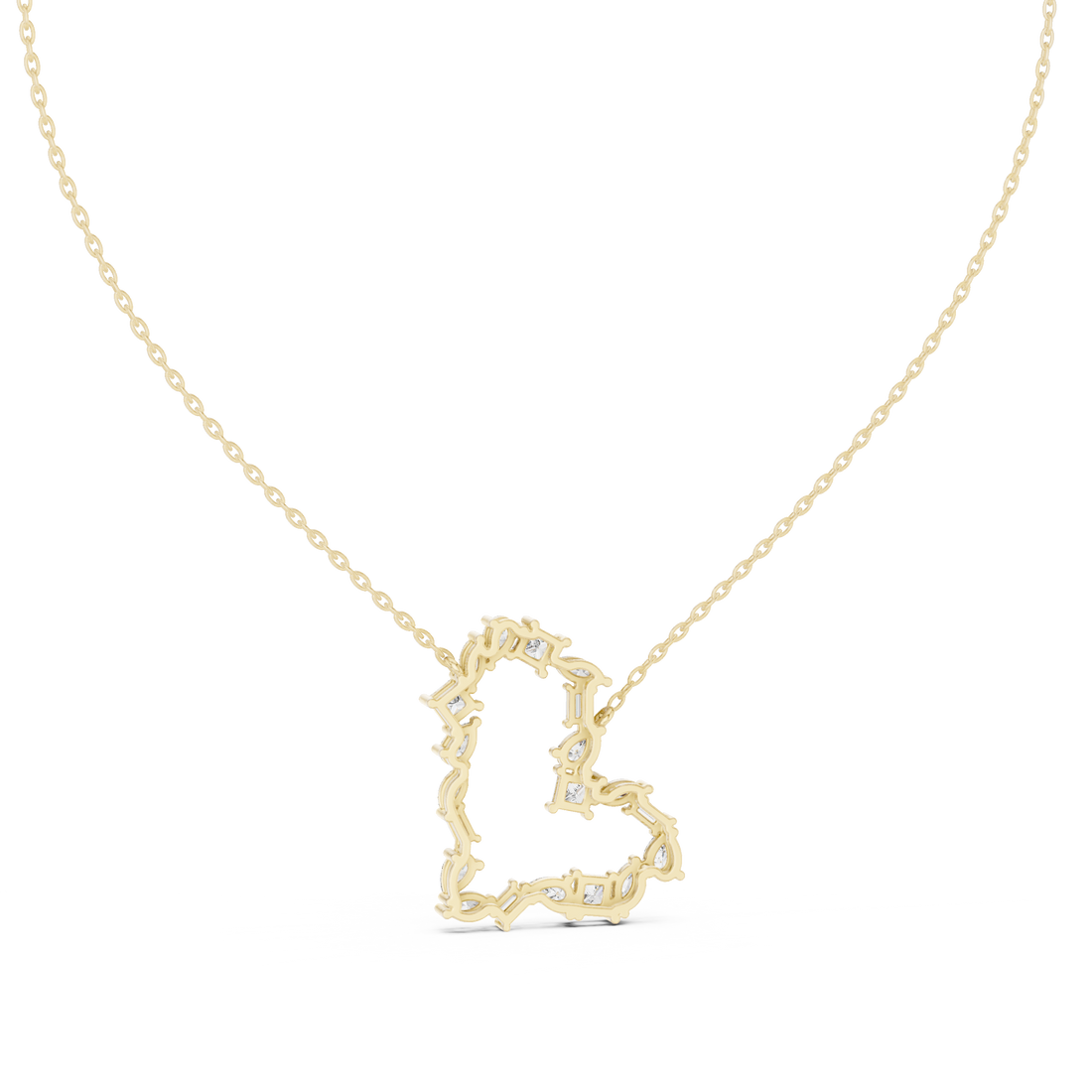 Unique Heart Style Different Diamond Pendant For Engagement