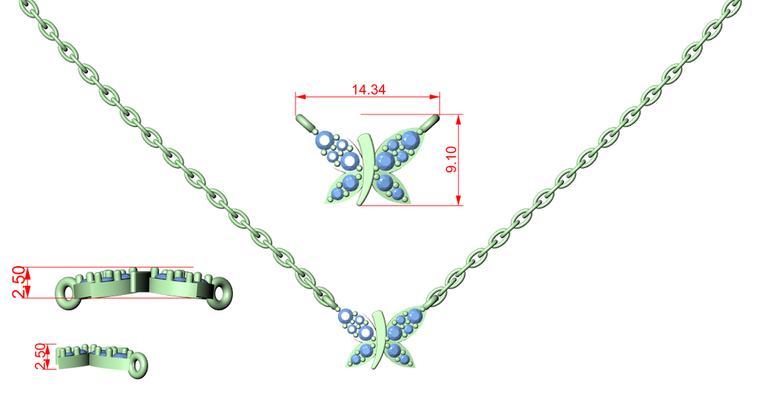 Dazzling Butterfly Style Round Diamond Necklace For Wedding