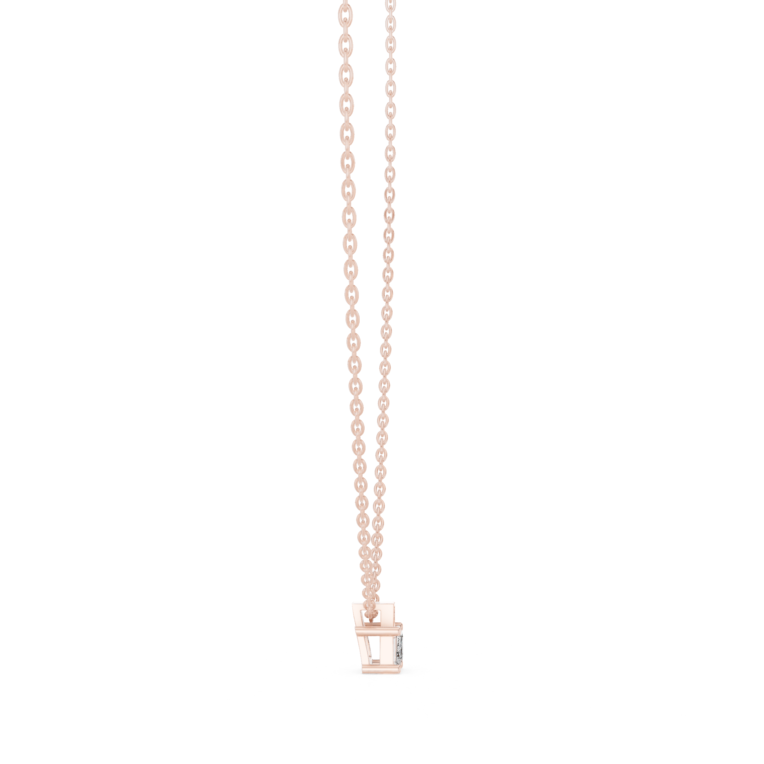 Premium Step Cut Diamond Pendant Necklace, Stylish Minimal Jewelry for Daily Wear
