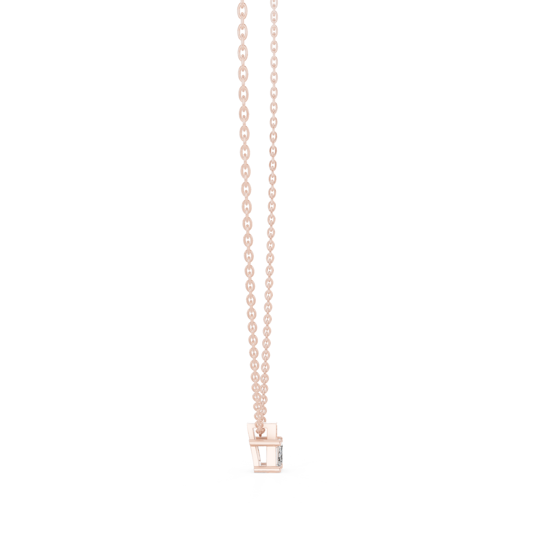Premium Step Cut Diamond Pendant Necklace, Stylish Minimal Jewelry for Daily Wear